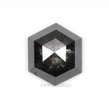 1.64 CT, 8.3 X 7.1 MM | Salt And Pepper Hexagon Cut Diamond - Minimal Carbon