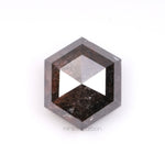 2.99 CT, 8.9 X 7.3 MM | Salt And Pepper Hexagon Cut Diamond - Minimal Carbon