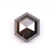 2.99 CT, 8.9 X 7.3 MM | Salt And Pepper Hexagon Cut Diamond - Minimal Carbon