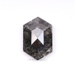 2.51 CT, 10.5 X 7.0 MM | Salt And Pepper Hexagon Cut Diamond - Minimal Carbon