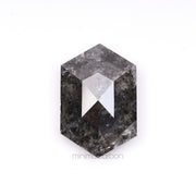 2.51 CT, 10.5 X 7.0 MM | Salt And Pepper Hexagon Cut Diamond - Minimal Carbon