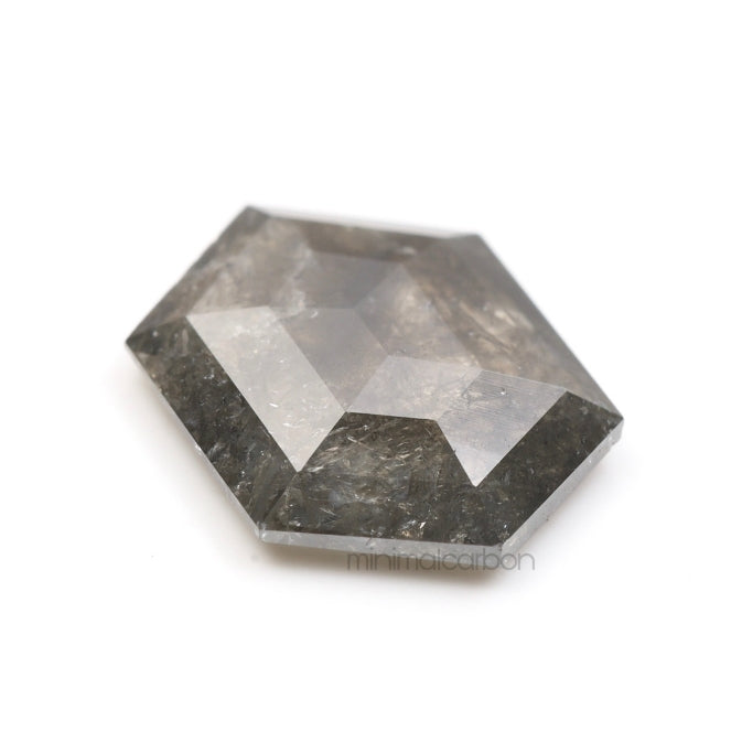 1.16 CT, 9.2 X 6.9 MM | Salt And Pepper Hexagon Cut Diamond - Minimal Carbon