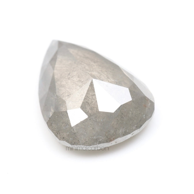 3.74 CT, 12.4 X 9.2 MM | Salt And Pepper Pear Cut Diamond - Minimal Carbon