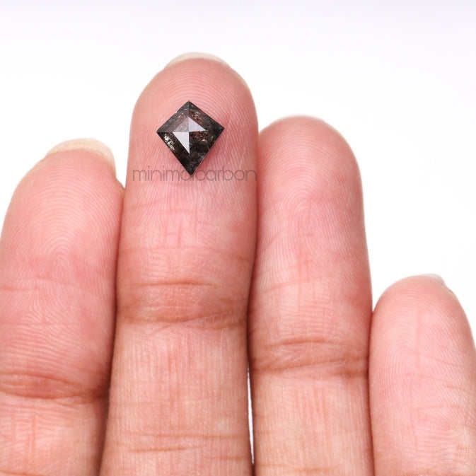 1.54 CT, 8.5 X 7.6 MM | Salt And Pepper Kite Cut Diamond - Minimal Carbon