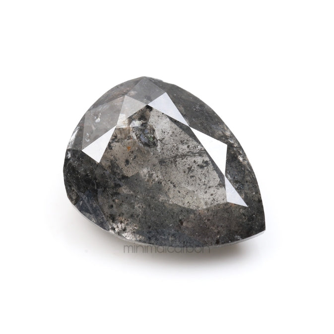 2.14 CT, 9.5 X 7.4 MM | Salt And Pepper Pear Cut Diamond - Minimal Carbon
