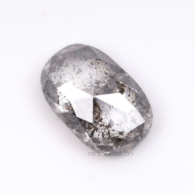 1.09 CT, 7.0 X 4.6 MM | Salt And Pepper Oval Cut Diamond - Minimal Carbon