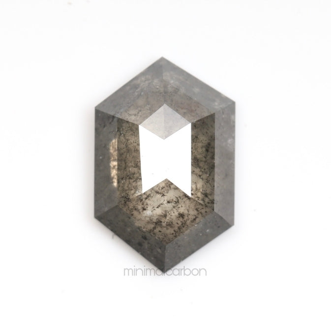 0.80 CT, 8.0 X 5.2 MM | Salt And Pepper Hexagon Cut Diamond - Minimal Carbon