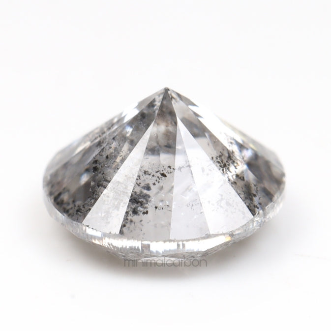 1.08 CT, 6.3 MM | Salt And Pepper Round Brilliant Cut Diamond - Minimal Carbon