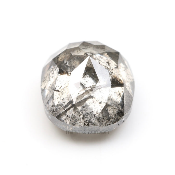 1.49 CT, 6.6 X 5.7 MM | Salt And Pepper Oval Cut Diamond - Minimal Carbon