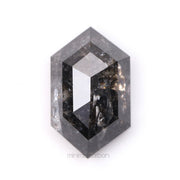 1.20 CT, 8.2 X 5.0 MM | Salt And Pepper Hexagon Cut Diamond - Minimal Carbon