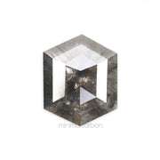 1.24 CT, 9.7 X 7.8 MM | Salt And Pepper Hexagon Cut Diamond - Minimal Carbon