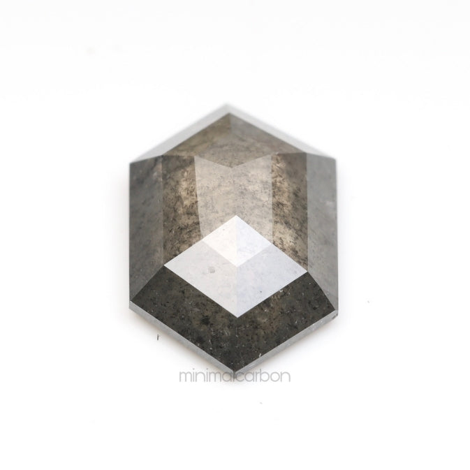 0.80 CT, 8.0 X 5.2 MM | Salt And Pepper Hexagon Cut Diamond - Minimal Carbon