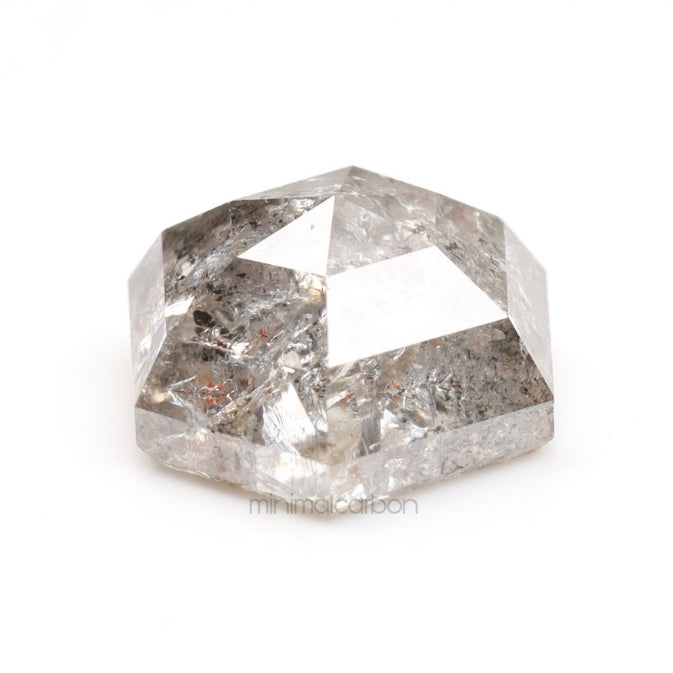 1.49 CT, 7.2 X 6.0 MM | Salt And Pepper Hexagon Cut Diamond - Minimal Carbon