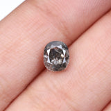 1.49 CT, 6.6 X 5.7 MM | Salt And Pepper Oval Cut Diamond - Minimal Carbon