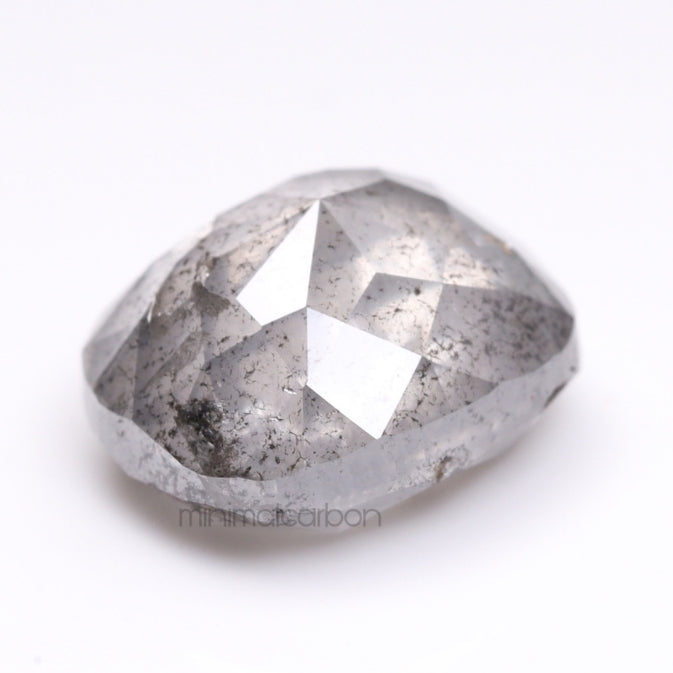 2.05 CT, 7.6 X 6.6 MM | Salt And Pepper Cushion Cut Diamond - Minimal Carbon