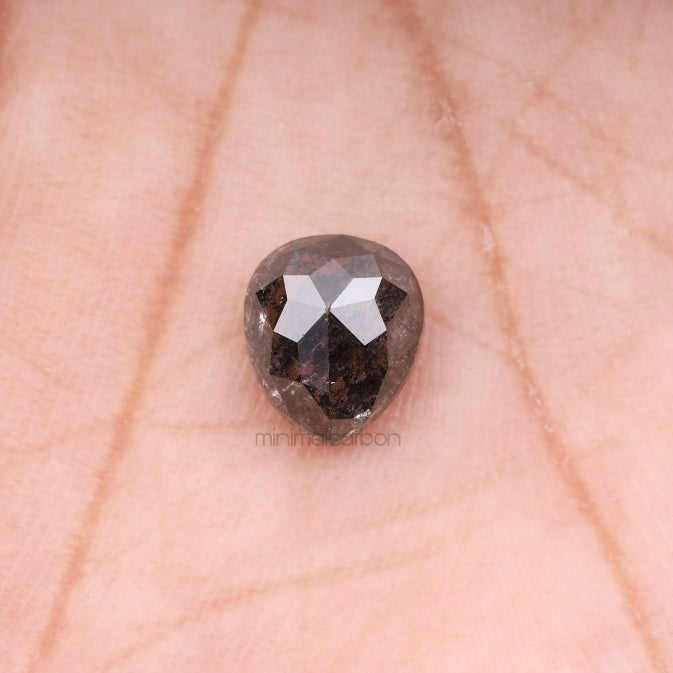 1.51 CT, 7.1 X 6.1 MM | Salt And Pepper Pear Cut Diamond - Minimal Carbon