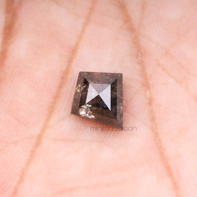 1.54 CT, 8.5 X 7.6 MM | Salt And Pepper Kite Cut Diamond - Minimal Carbon