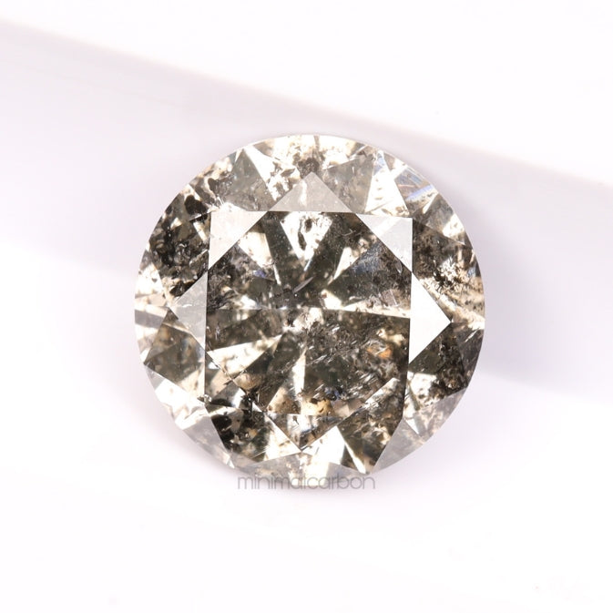 1.02 CT, 6.2 MM | Salt And Pepper Round Brilliant Cut Diamond - Minimal Carbon