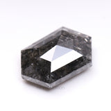 2.51 CT, 10.5 X 7.0 MM | Salt And Pepper Hexagon Cut Diamond - Minimal Carbon