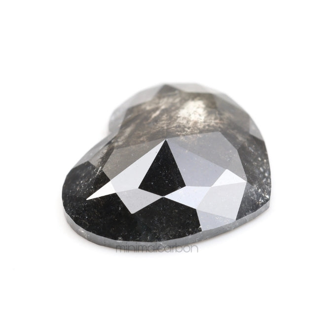 1.90 CT, 9.0 X 10.5 MM | Salt And Pepper Heart Diamond - Minimal Carbon