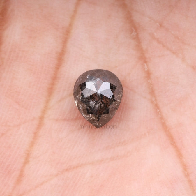 1.72 CT, 7.0 X 6.0 MM | Salt And Pepper Pear Cut Diamond - Minimal Carbon