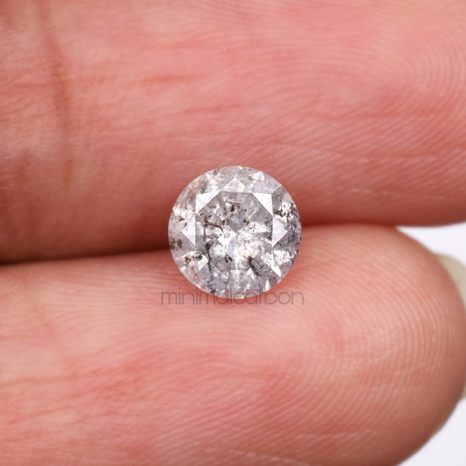 1.09 CT Round Brilliant Cut Loose Salt And Pepper Diamond