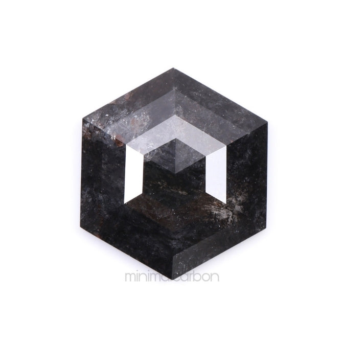 2.14 CT, 9.9 X 8.5 MM | Salt And Pepper Hexagon Cut Diamond