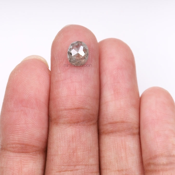 1.81 CT, 7.3 X 6.3 MM | Salt And Pepper Cushion Cut Diamond - Minimal Carbon