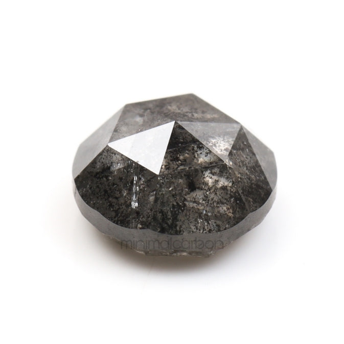 0.68 CT, 5.0 MM | Salt And Pepper Round Rose Cut Diamond - Minimal Carbon