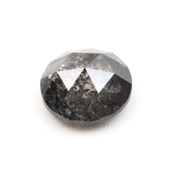 0.56 CT, 5.0 MM | Salt And Pepper Round Rose Cut Diamond - Minimal Carbon