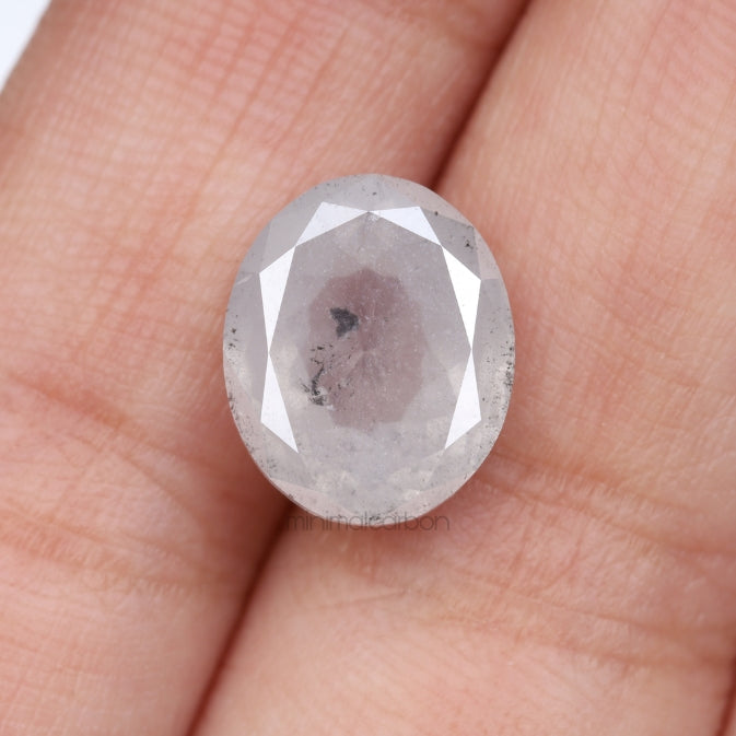 5.09 CT, 11.1 X 9.2 MM | Salt And Pepper Oval Cut Diamond - Minimal Carbon