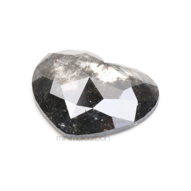 1.81 CT, 9.0 X 10.5 MM | Salt And Pepper Heart Diamond - Minimal Carbon