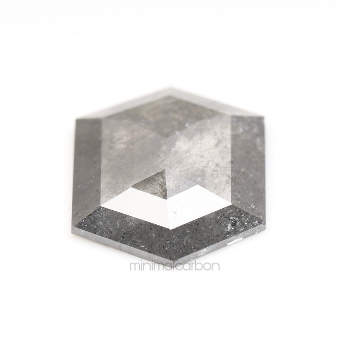 1.30 CT, 9.7 X 7.8 MM | Salt And Pepper Hexagon Cut Diamond - Minimal Carbon