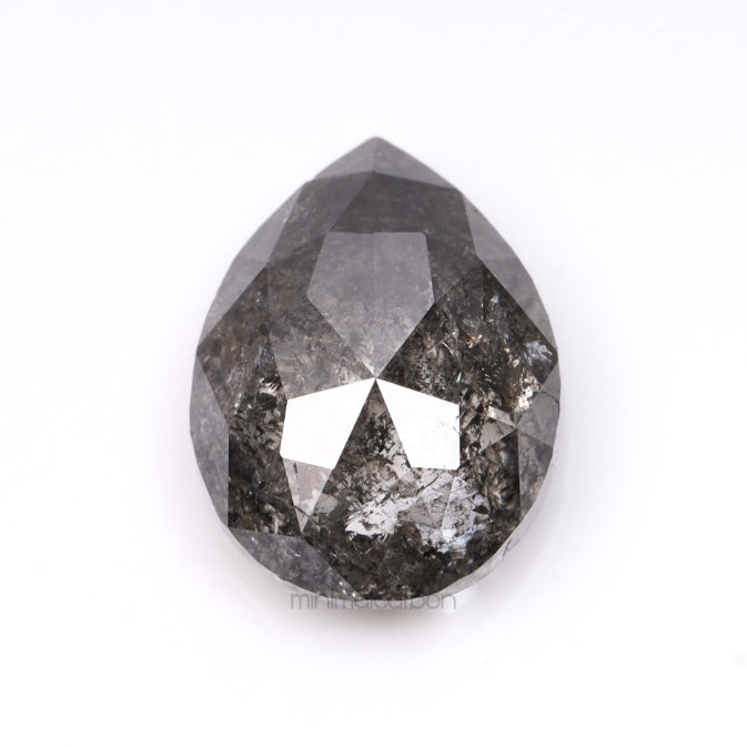 1.28 CT, 7.6 X 5.8 MM | Salt And Pepper Pear Cut Diamond - Minimal Carbon