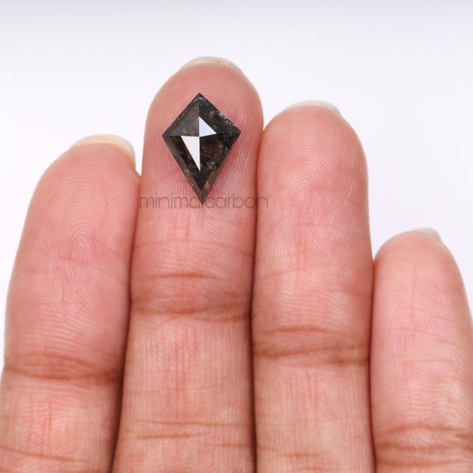 3.05 CT, 13.0 X 9.2 MM | Salt And Pepper Kite Cut Diamond - Minimal Carbon