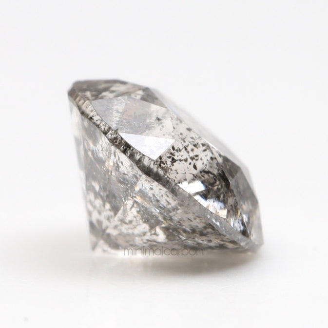 1.14 CT, 6.5 MM | Salt And Pepper Round Brilliant Cut Diamond - Minimal Carbon