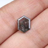 1.16 CT, 9.2 X 6.9 MM | Salt And Pepper Hexagon Cut Diamond - Minimal Carbon