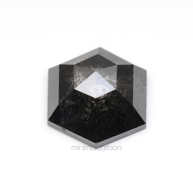 1.64 CT, 8.3 X 7.1 MM | Salt And Pepper Hexagon Cut Diamond - Minimal Carbon