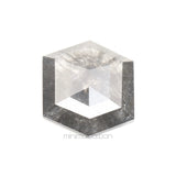 1.24 CT, 9.7 X 7.8 MM | Salt And Pepper Hexagon Cut Diamond - Minimal Carbon