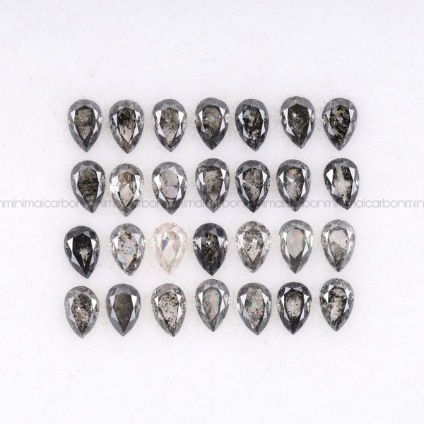 1 CT Salt And Pepper Pear Cut Diamond