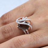 Smoky Quartz Ring - Minimal Carbon