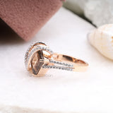 Smoky Quartz Ring - Minimal Carbon