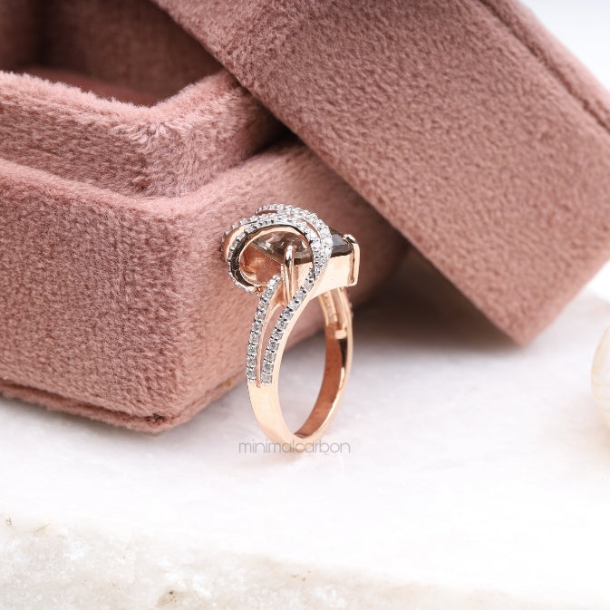 Smoky Quartz Ring - Minimal Carbon