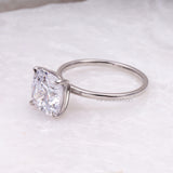 Cushion Diamond Ring Solitaire Ring - Minimal Carbon