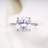 Cushion Diamond Ring Solitaire Ring - Minimal Carbon