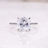 Cushion Diamond Ring Solitaire Ring - Minimal Carbon