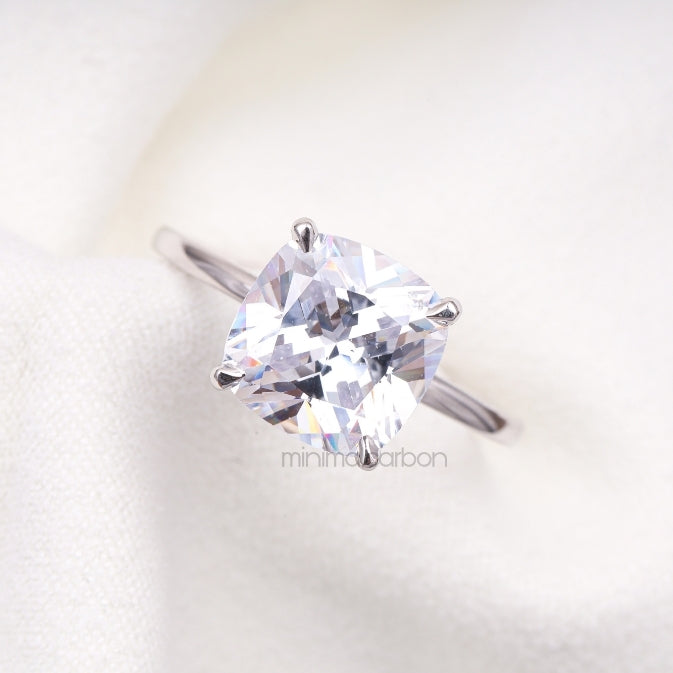 Cushion Diamond Ring Solitaire Ring