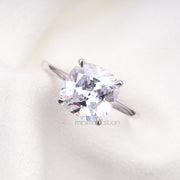 Cushion Diamond Ring Solitaire Ring - Minimal Carbon