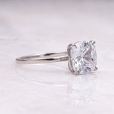 Cushion Diamond Ring Solitaire Ring - Minimal Carbon