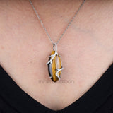 Tiger Eye Pendant - Minimal Carbon